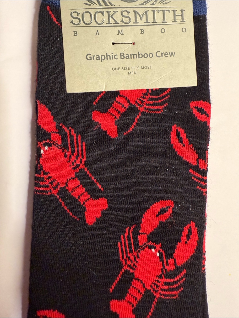 Socksmith Bamboo Crew Socks with Red Lobster Graphic